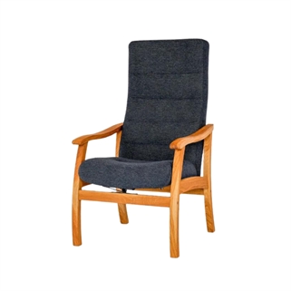 Hanstholm medium lænestol | Slidstærkt blåt stof